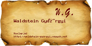 Waldstein Györgyi névjegykártya